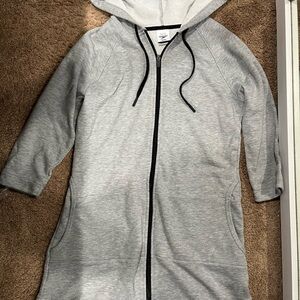 Gray Hooded Zip-Up Jacket